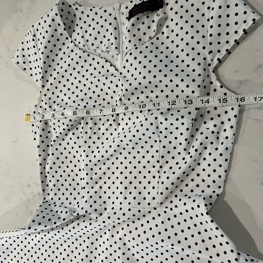 Zella White Midi Dress with Black Dots - Picture 12 of 15